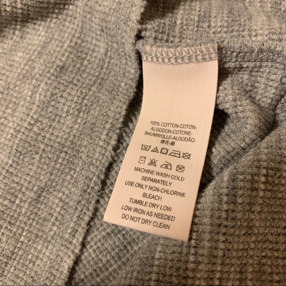 Free People Coastline Gray Thermal Peplum Top Waffle Knit Henley Long Sleeve - Picture 8 of 11